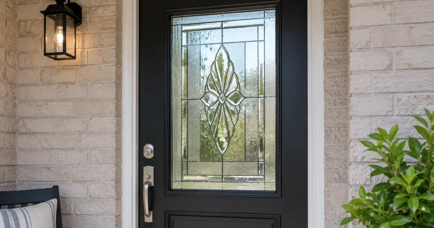 technician replacing a cracked decorative glass panel in Springwater