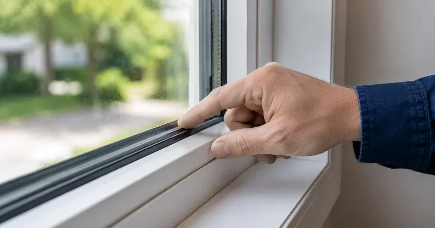 technician inspecting window glass seal in Snow Valley, Springwater