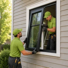 Exterior finish after doors and windows were replaced